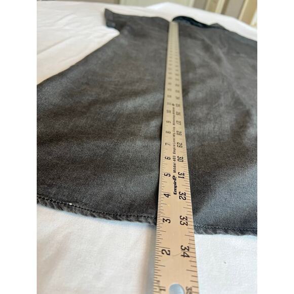 NWT Zilcremo Denim Shirt Dress, Short Sleeve, Button Up, Tunic, Distressed, Gray - Picture 7 of 8